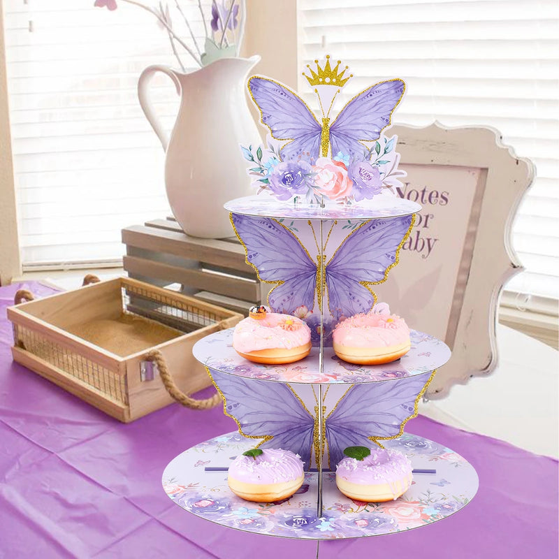 Présentoir Cupcake Papillon Violet