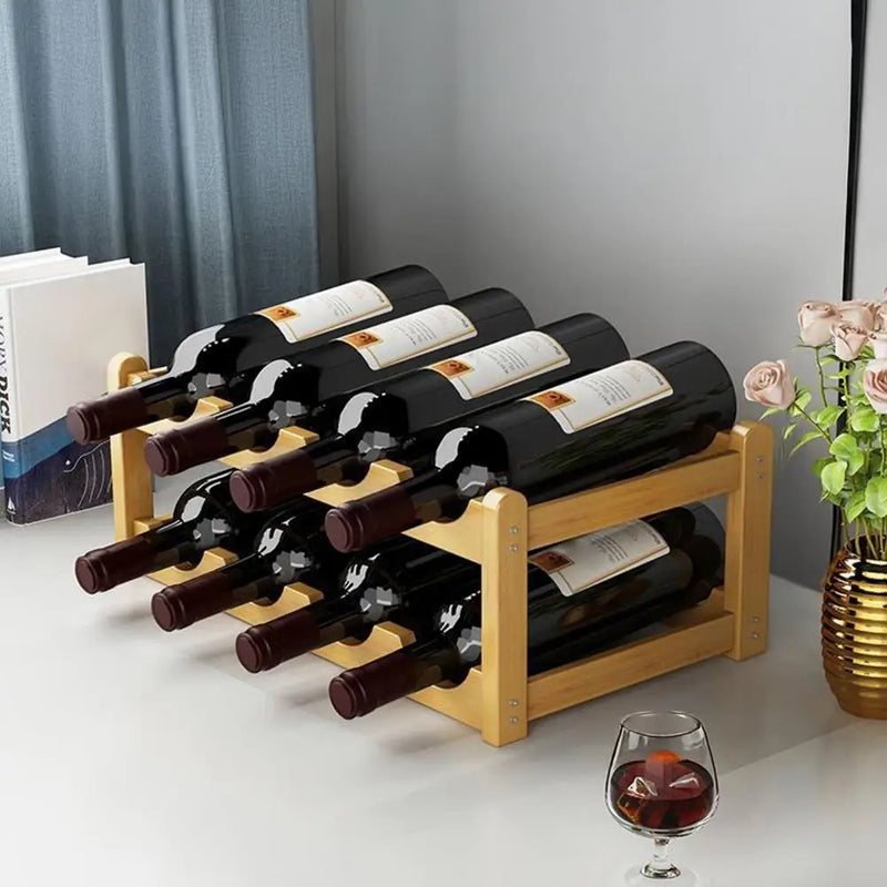 Présentoir Bouteilles Champagne Bambou Empilable