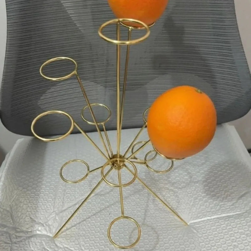 Frutero redondo de metal creativo, resistente, superficie elegante, bandeja de frutas de mesa, expositor decorativo sencillo para fiestas y bodas