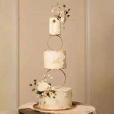 Présentoir Gâteau Métal Doré Mariage Étagé – composition événementielle haut de gamme