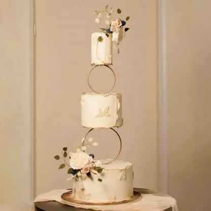 Présentoir Gâteau Métal Doré Mariage Étagé