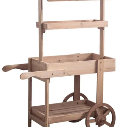 Présentoir Buffet Bois Rustique Chariot Boutique