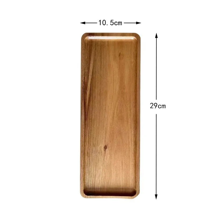 Bandeja decorativa de madera de acacia estilo Wabi Sabi, bandeja ovalada de madera natural para decoración de mesa, organizador pequeño