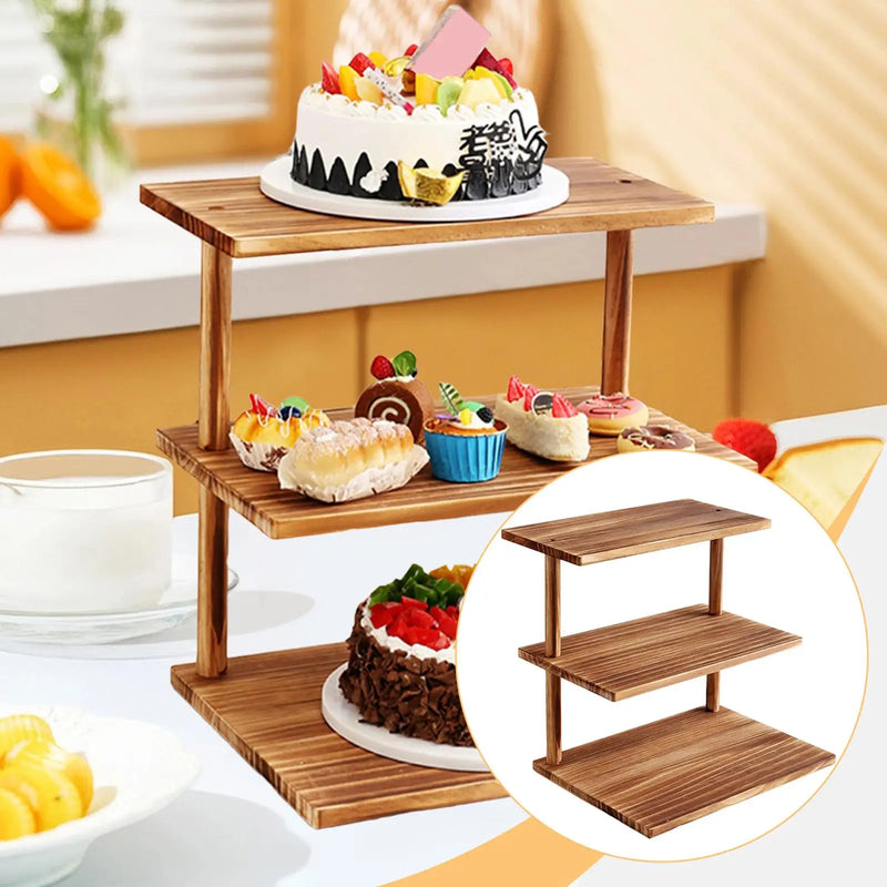 Présentoir Cupcakes Bois Rustique Buffet
