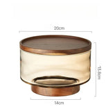 Coupe Fruits Bois Acacia Verre