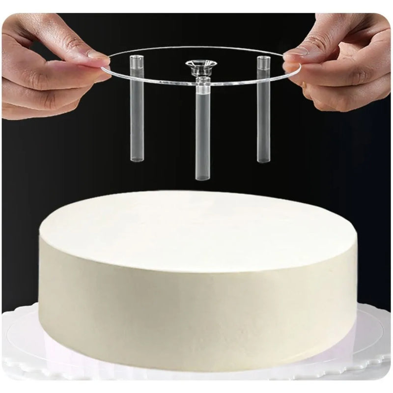 Support Gâteau Rond Plastique Transparent