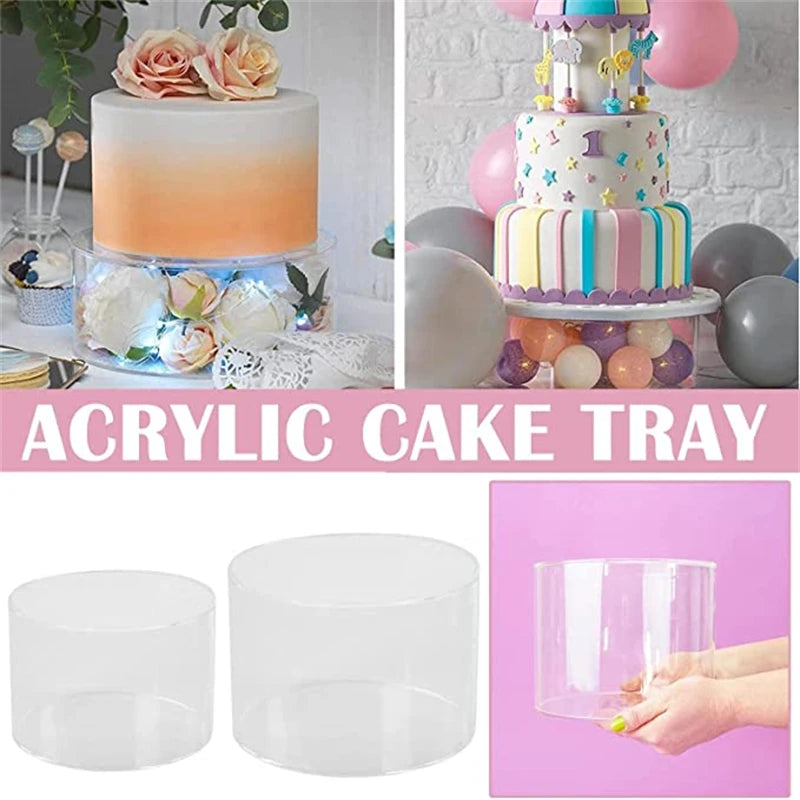 Présentoir Gâteau Acrylique Rond Socle Transparent