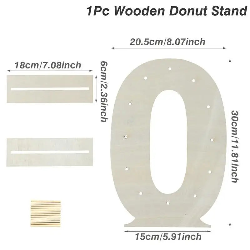 Présentoir Donut en Bois Numéroté