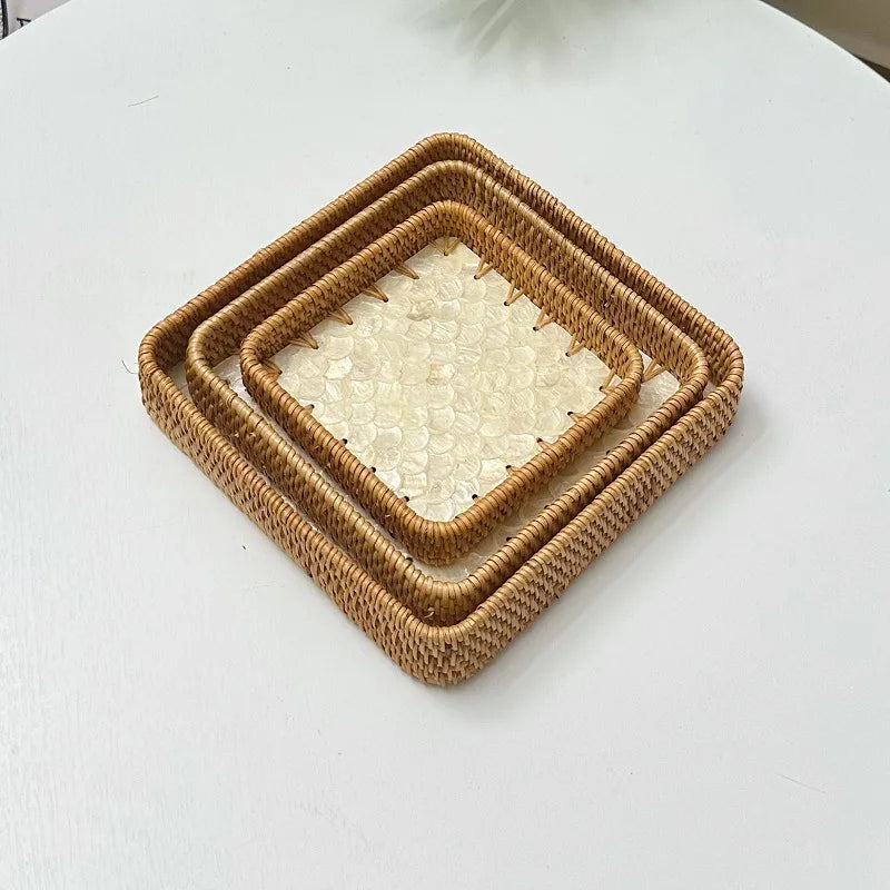 Corbeille Rotin Présentoir Buffet Petit-Déjeuner