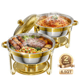 Chauffe-Plat Buffet Inox 6.5QT Rond Traiteur – équipement professionnel pour traiteur