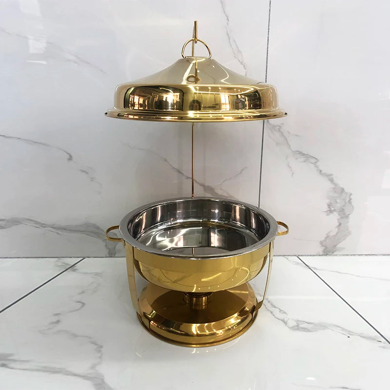 Chauffe-Plat Rond Inox 9 L Lot de 2