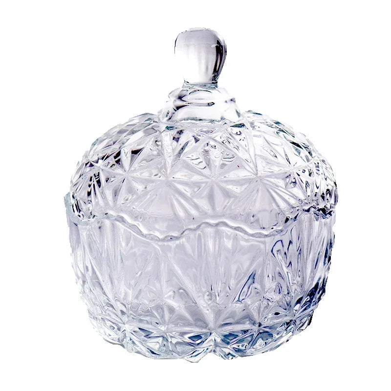 Copa de cristal para dulces, estilo europeo creativo con tapa, tarro para dulces, bandeja, cubo para dulces, tarro de almacenamiento, decoración creativa para sala de estar