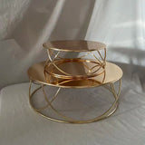 Présentoir Gâteau Doré Spirale Mariage