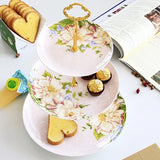 Présentoir Gâteau Porcelaine Floral