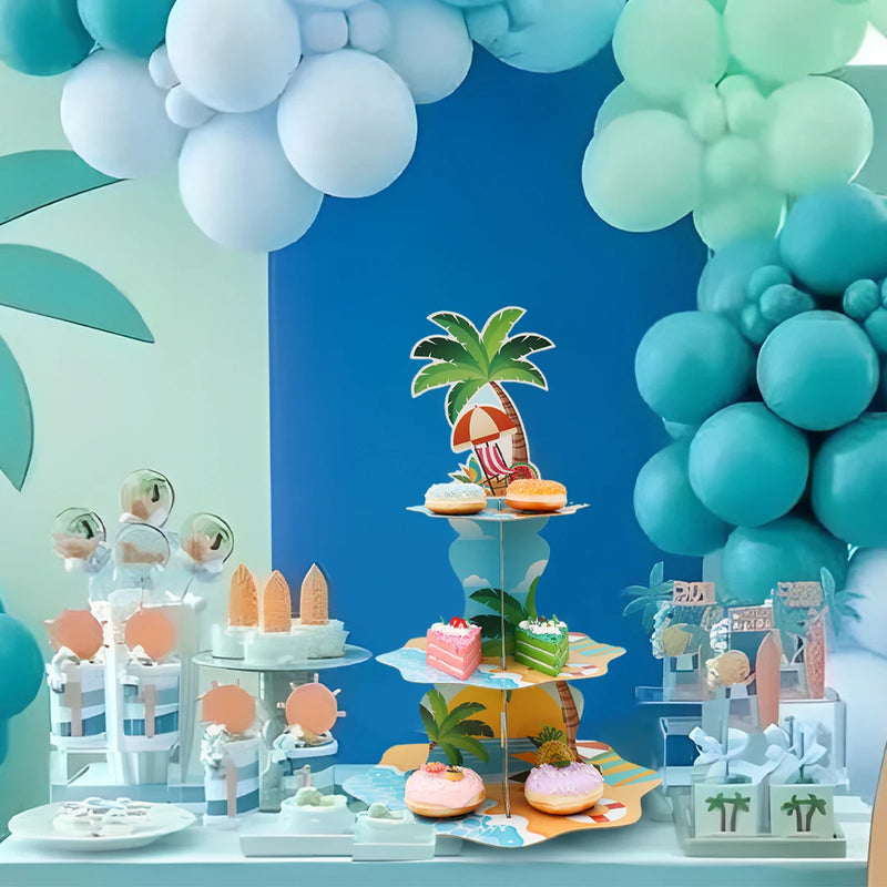 Présentoir Cupcake Hawaïen Tropical
