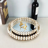 Plateau Verre Perles Mariage Gâteau
