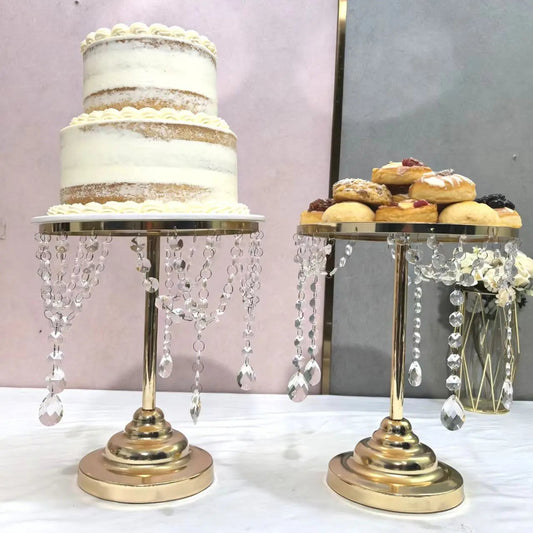 Présentoir Gâteau Cristal Doré