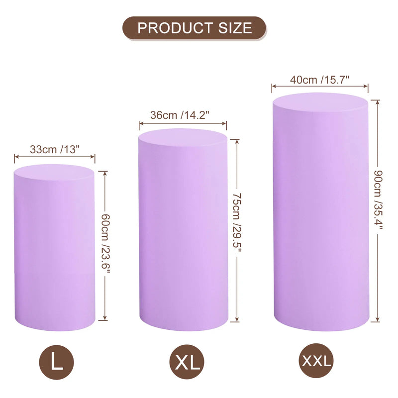 Funda elástica para pedestal de 3/5 piezas, cubierta para cilindro, funda de licra para soporte de cilindro para decoración de cumpleaños y bodas