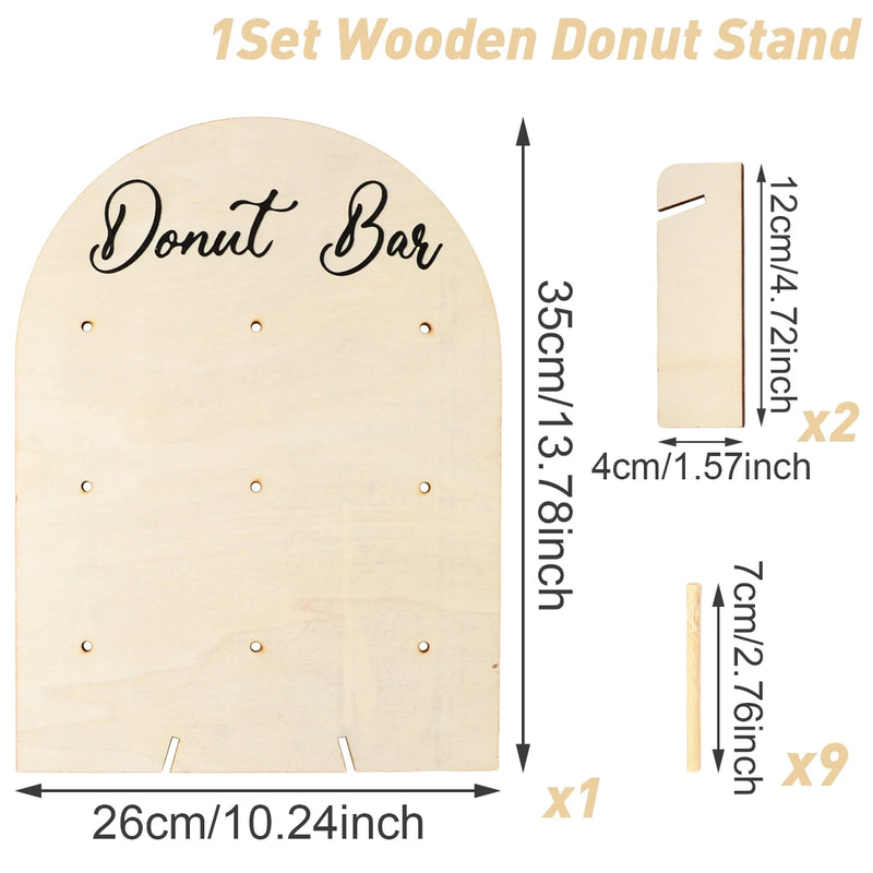 Présentoir Donuts Mural Bois Fête