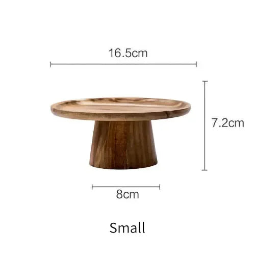 Bandeja de madera para pasteles en forma de seta, bandeja alta, bandejas para servir comida, estilo japonés, bandeja para postres y frutas, decoración del hogar, accesorios de fotografía
