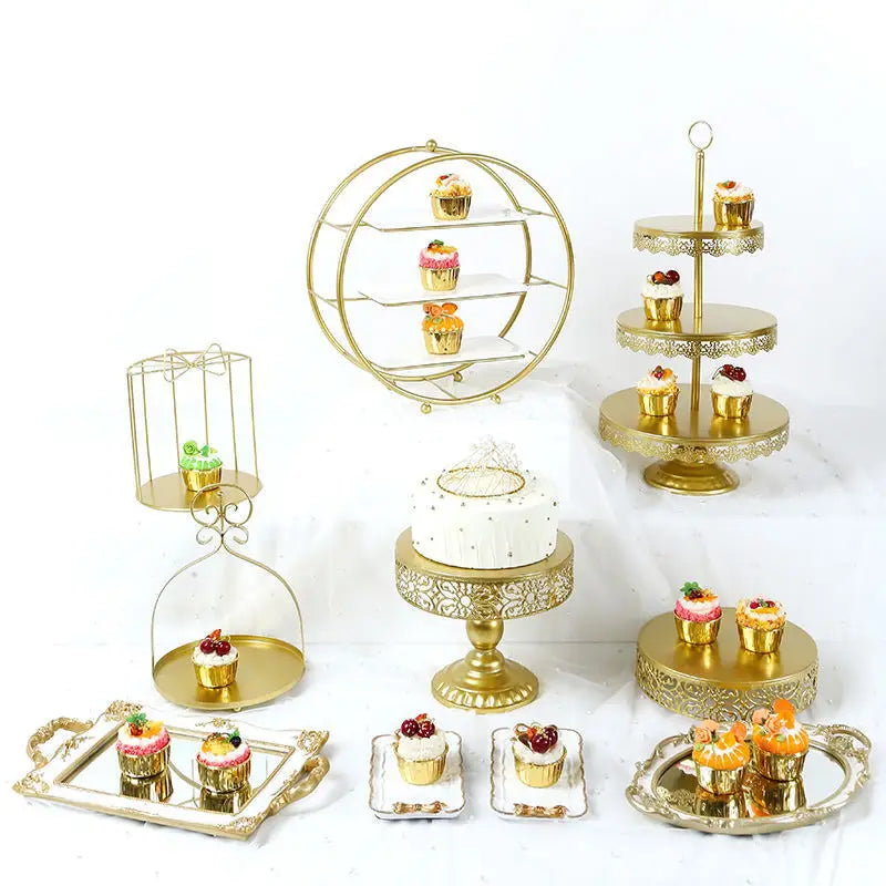 Présentoir Gâteau Doré Multi-Usages