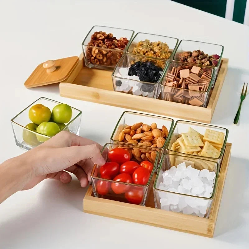 Bandeja de té rectangular de MADERA Bandeja de servicio de madera Plato Fruta Pan Comida Bandeja de almacenamiento Soporte de vajilla Suministros de cocina para el hogar