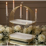 Présentoir Gâteau Céramique Doré – décoration table réception élégante