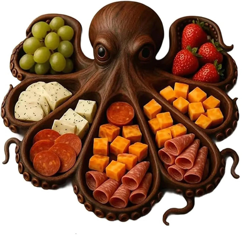 Plateau Charcuterie Bois Forme Poulpe