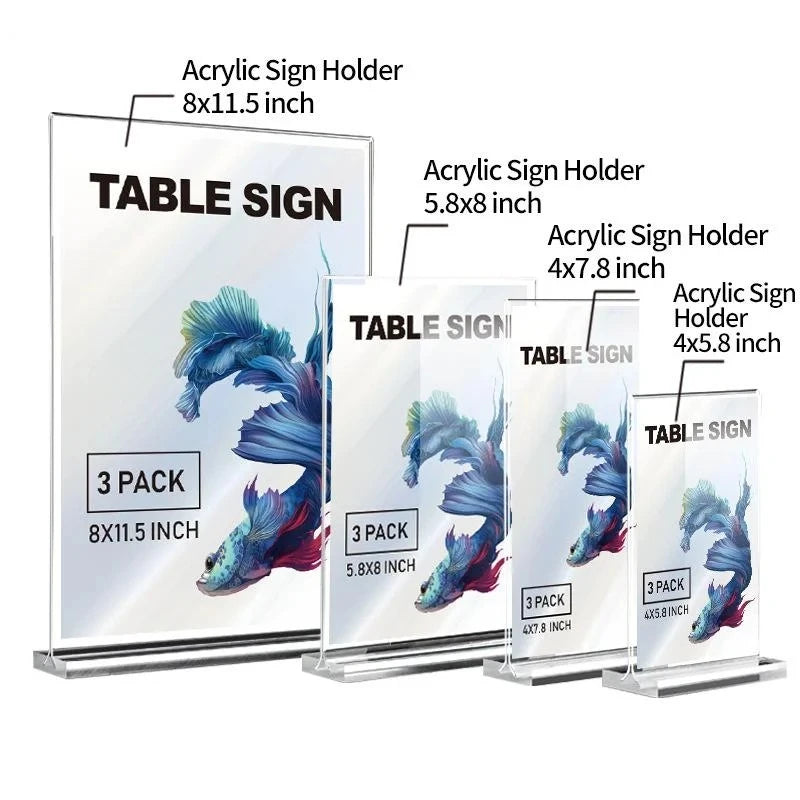 Soporte de acrílico para carteles A4/A5/A6, expositor de sobremesa, soporte para etiquetas de precio, expositor para menús, soporte para restaurantes