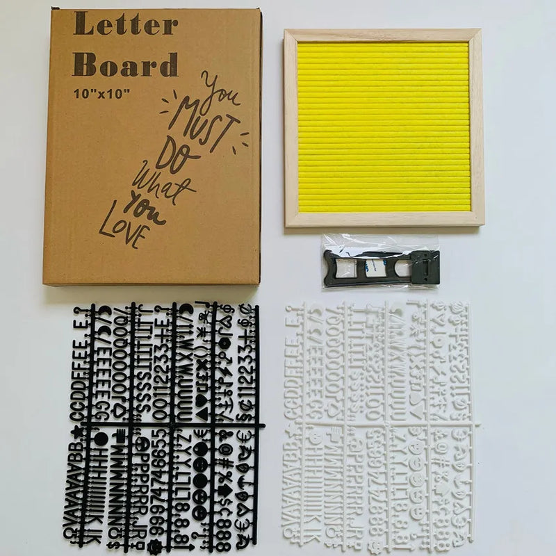 Tablero de letras de fieltro y madera, letrero de alfabeto para decoración de pared del hogar, tablero de mensajes estilo Ins
