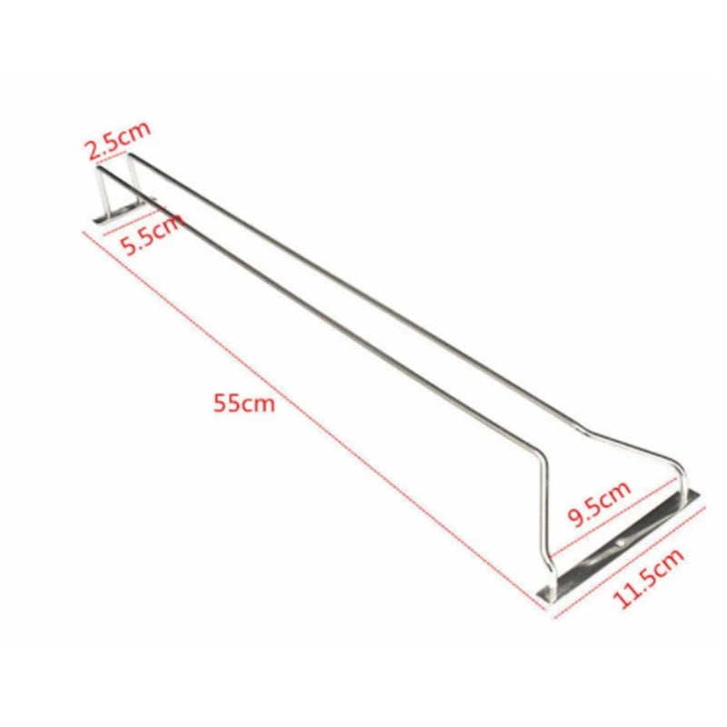 Botellero de 27/35/55 cm, soporte para copas, estante colgante para barra, soporte para copas de vino de acero inoxidable, soporte para rollos de papel