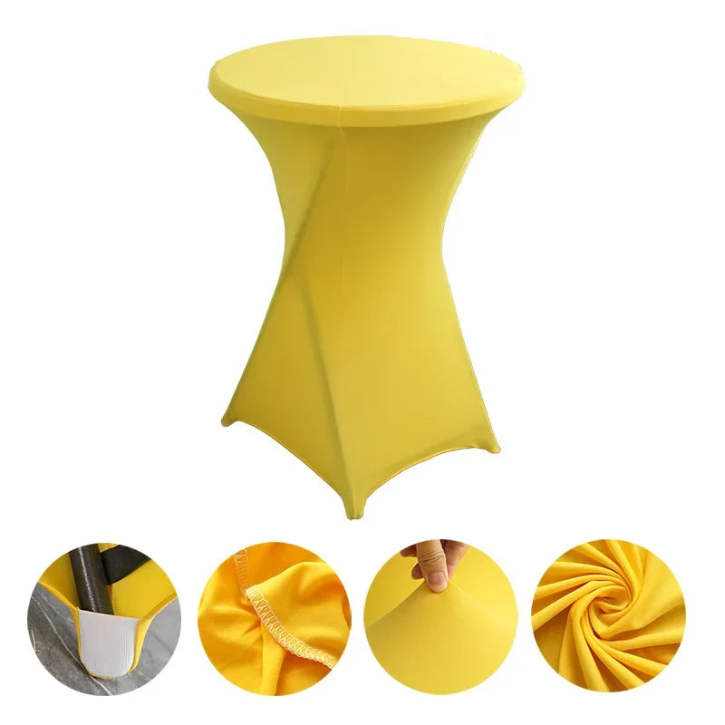 Mantel elástico para decoración de bodas, funda para mesa de cóctel, licra elástica, mesa alta, hotel, fiesta de cumpleaños, varios colores