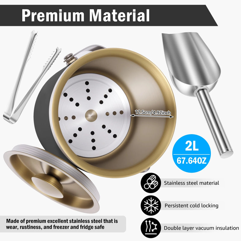 Seau à Champagne Isotherme Inox 2L