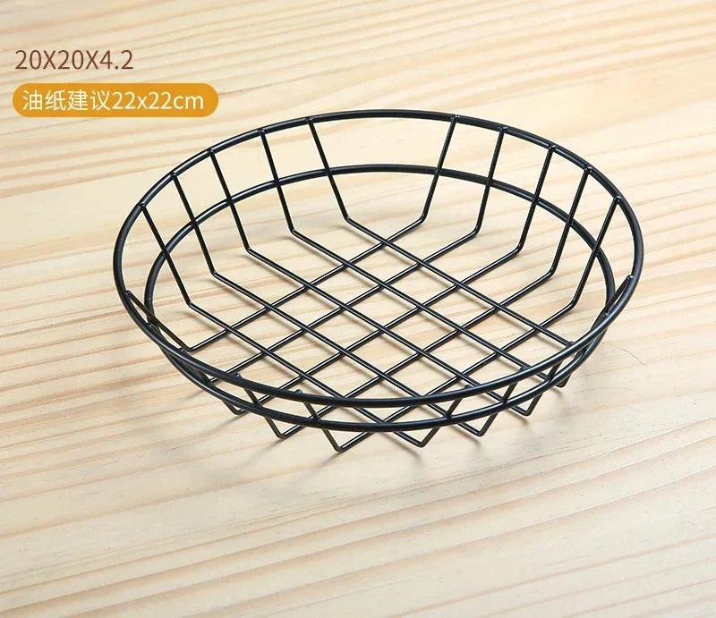 Cesta para patatas fritas, cubo para aperitivos, cesta para pollo frito, cesta de almacenamiento para patatas, cesta para freír alimentos, colador de aceite, recipiente de vajilla creativo