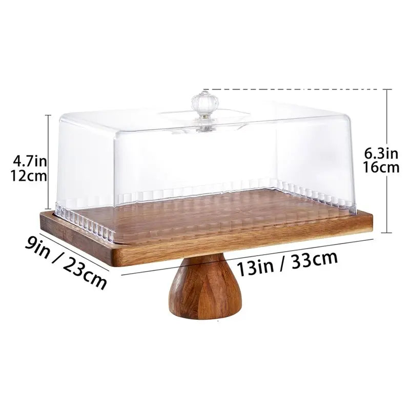 Présentoir Gâteau Rectangulaire avec Couvercle