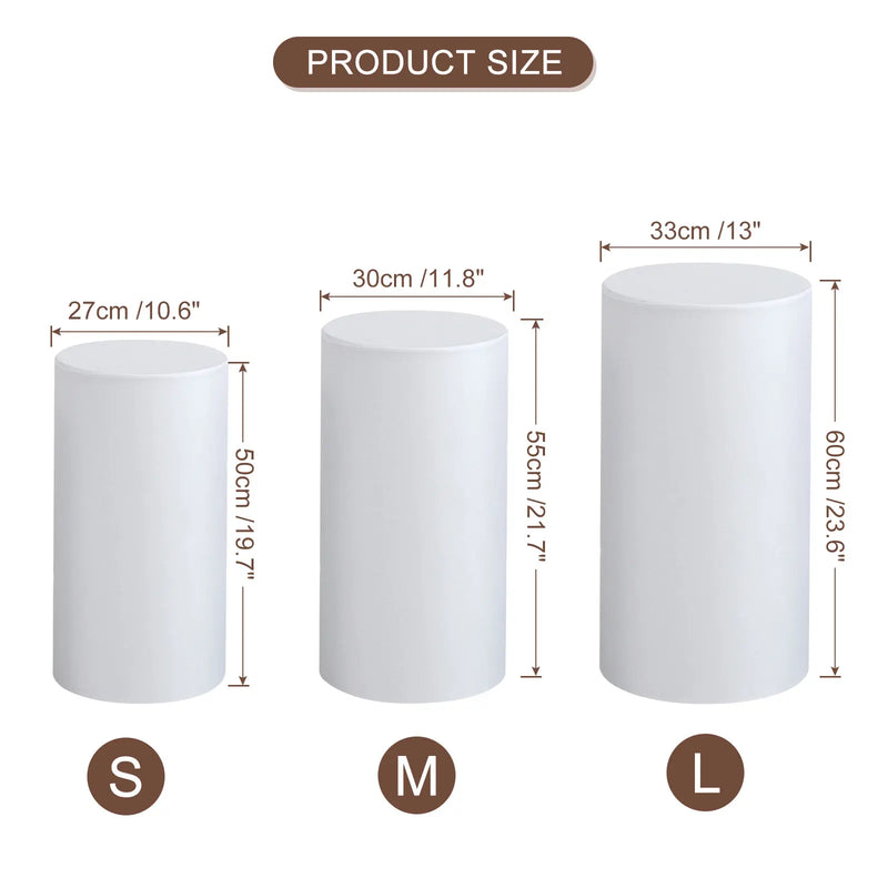 Funda elástica para pedestal de 3/5 piezas, cubierta para cilindro, funda de licra para soporte de cilindro para decoración de cumpleaños y bodas