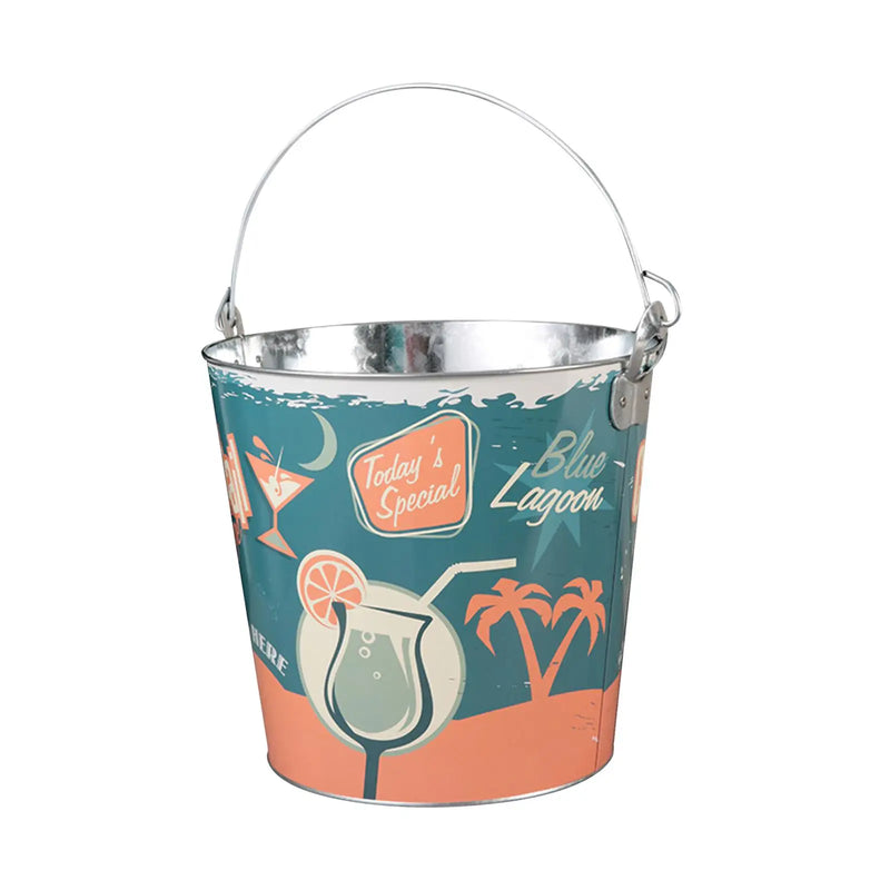 Tina enfriadora de bebidas, cubeta para hielo, cubeta redonda para vino, recipiente enfriador de bebidas para botellas de cerveza, botellas de champán, fiestas, hogar, pub