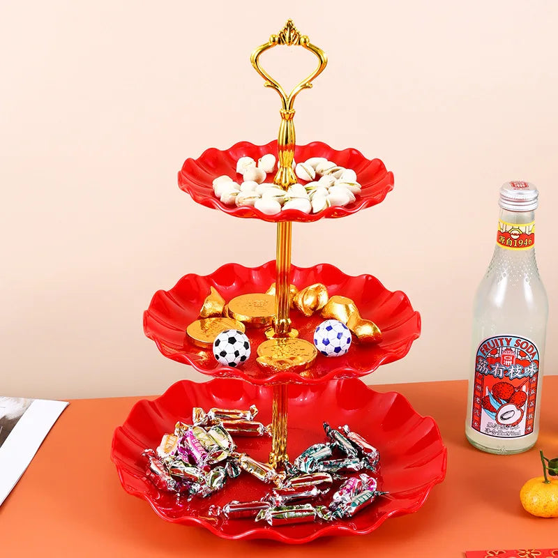Présentoir Gâteau Volanté Trois Étages