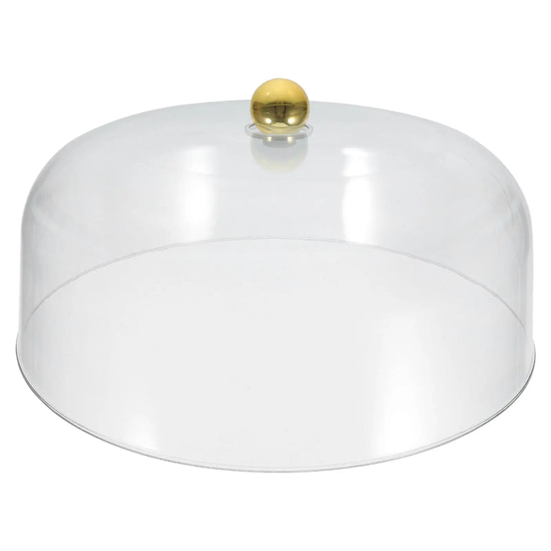 Cloche à Gâteau Dorée Transparente