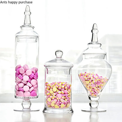 Bocal Verre Transparent Bonbons Décoratif