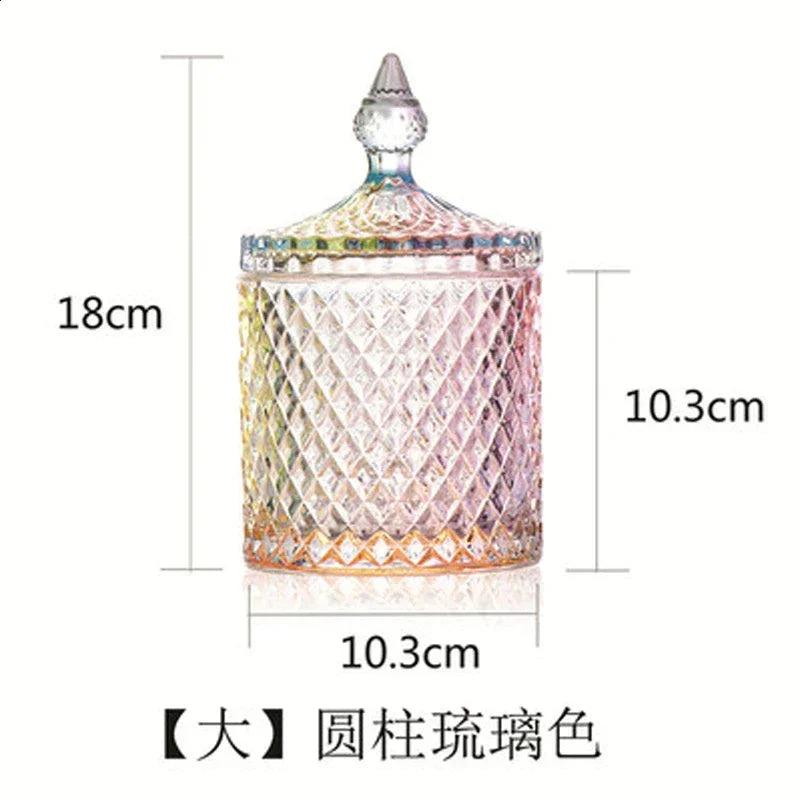 Copa de cristal para dulces, estilo europeo creativo con tapa, tarro para dulces, bandeja, cubo para dulces, tarro de almacenamiento, decoración creativa para sala de estar