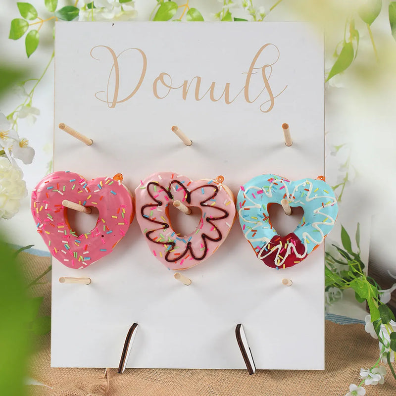 Présentoir Donuts Mural Bois Mariage