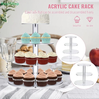 Présentoir Cupcake Acrylique Rond 3 4 5 Étages