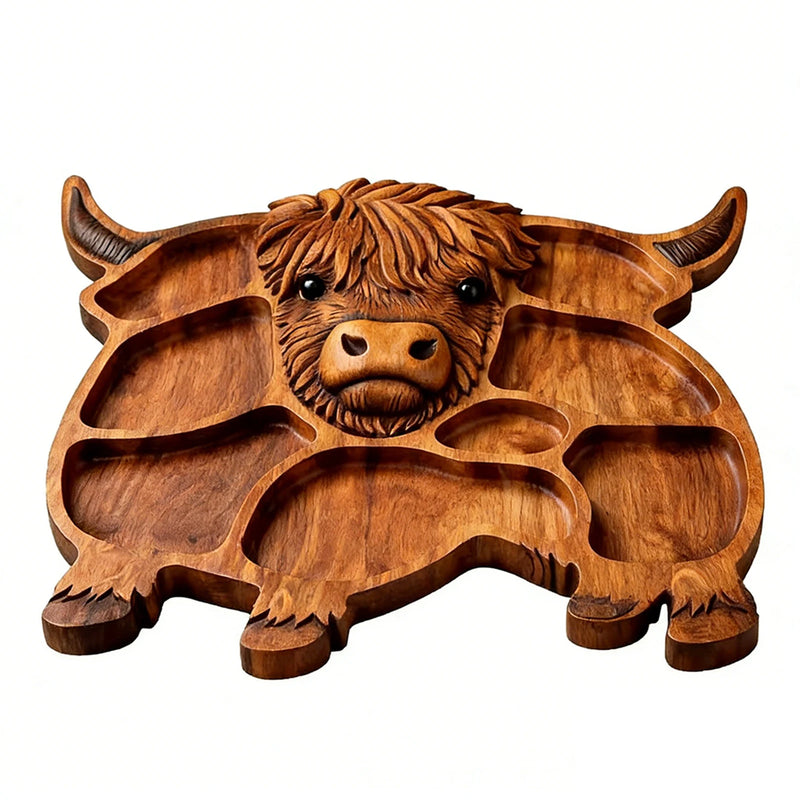 Planche Apéritive Bois Vache Highland Compartiments