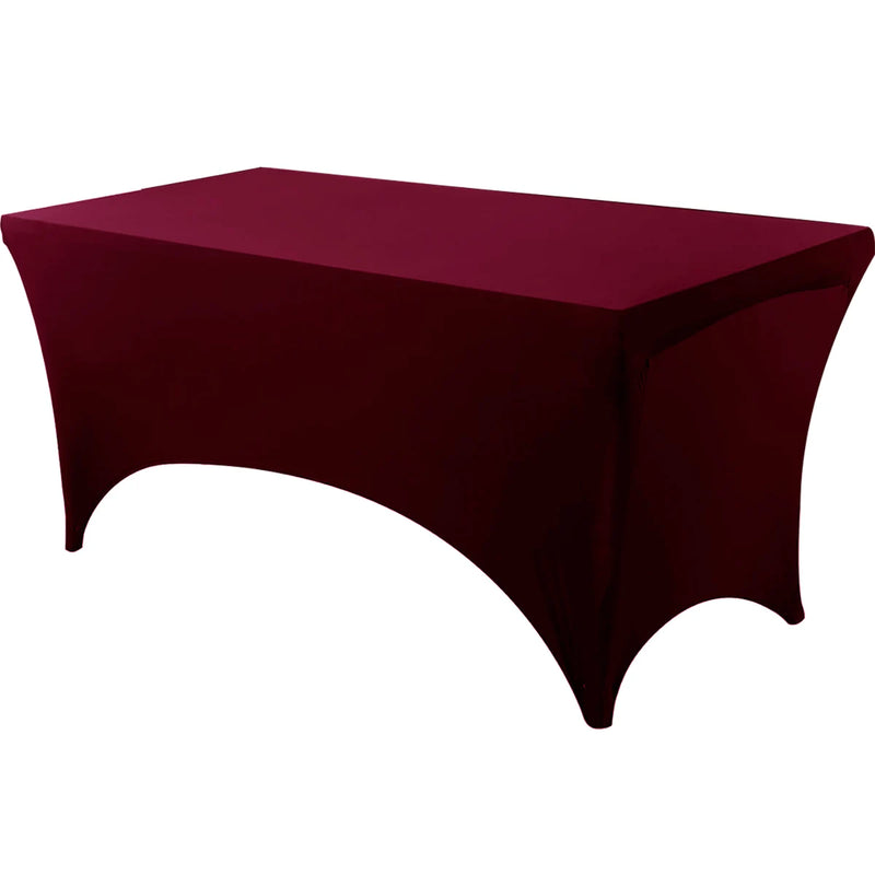 Mantel de licra ajustado, lavable y resistente a las arrugas, funda elástica rectangular para mesas de patio, ideal para eventos, bodas y fiestas