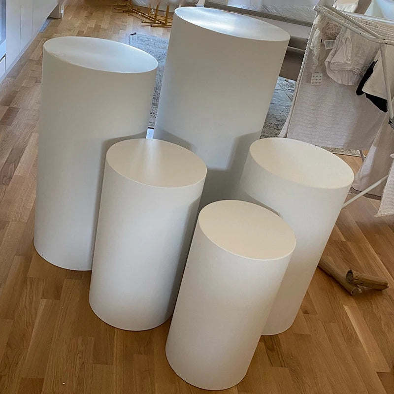 Ensemble Présentoirs Piédestaux Blancs Mariage