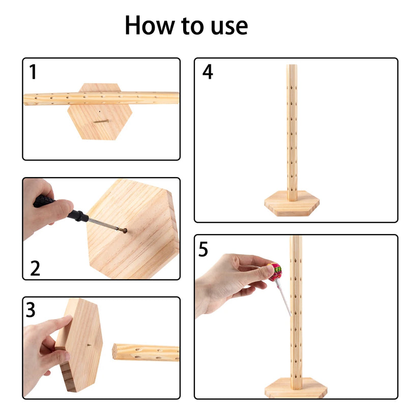 Présentoir Sucette en Bois Mariage