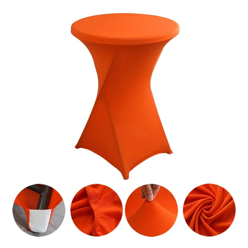 Mantel elástico para decoración de bodas, funda para mesa de cóctel, licra elástica, mesa alta, hotel, fiesta de cumpleaños, varios colores