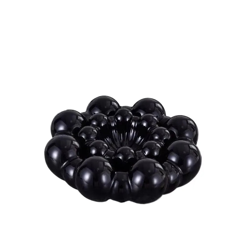 Frutero de cerámica, arte abstracto, caja de almacenamiento para dulces, snacks y frutos secos, bandeja organizadora de joyas y cosméticos para dormitorio, hermoso adorno de interior