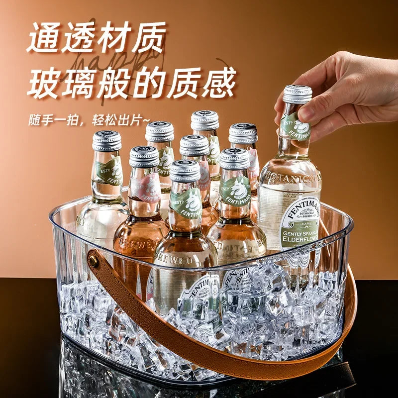 Seau à Glace Transparent Bar Portable